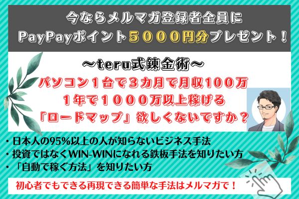 teru式錬金術　１０００万稼ぐロードマップ